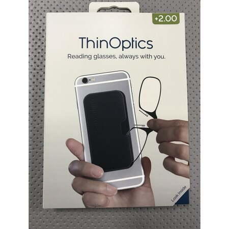 Thinoptics Readers/ Case +2.00 Blk UPB2.0BLACKISR